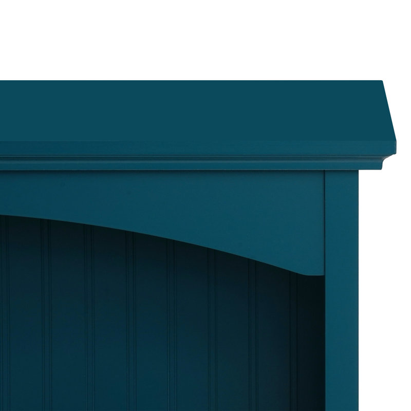 29" H x 29.5" W Wood 2 Tier Bookcase with 2 Arched Support, Storage and Display Bookshelf for Home Office and Living Room, Blue