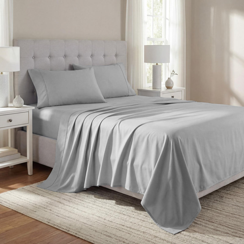Superior 1000 Thread Count Solid Deep Pocket Cotton Blend Bed Sheet Set, Full Sheet Set + 1 Fitted Sheet + 2 Pillowcases