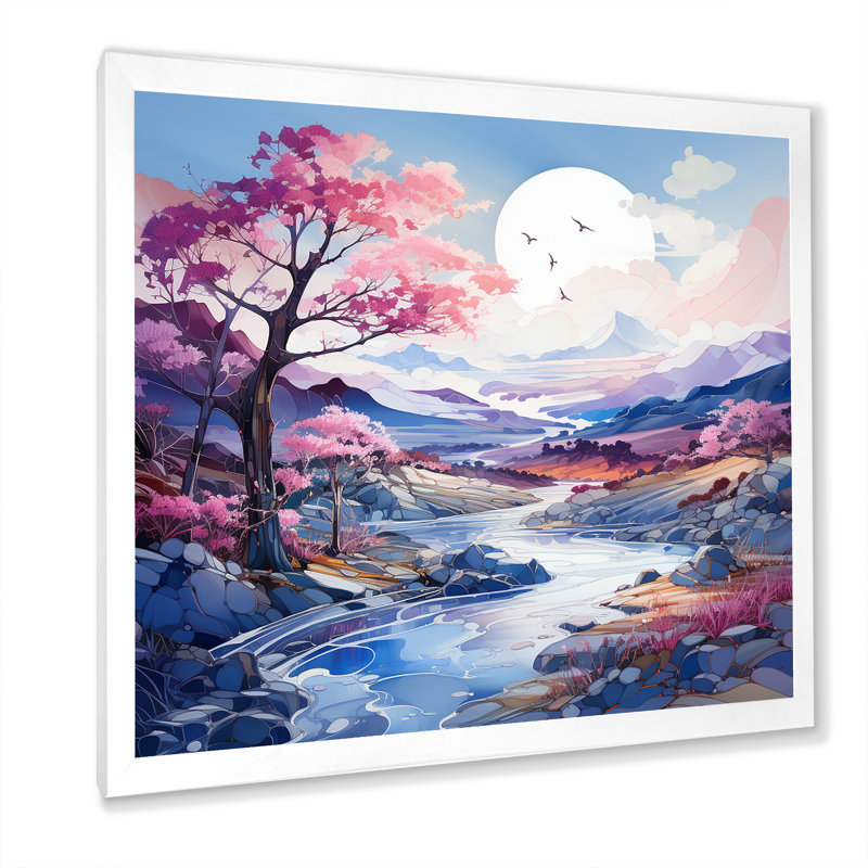 Impression sur toile Mountain Charm Fantasy II, H 24 po x l 24 po x P 1 po, Cadre simple blanc