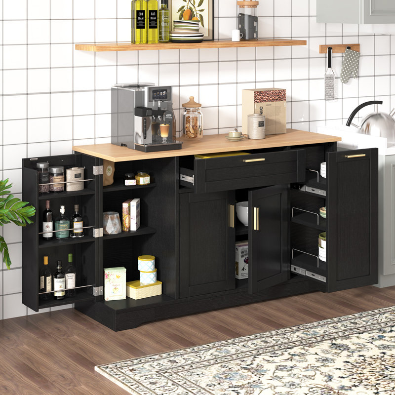 Multi-Functional Storage Sideboard, Black
