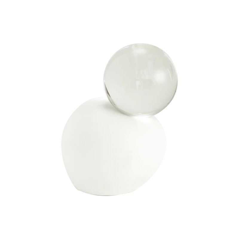 Single Meringue Sculpture w/Sphere, 8" H x 5.5" W x 5.5" D