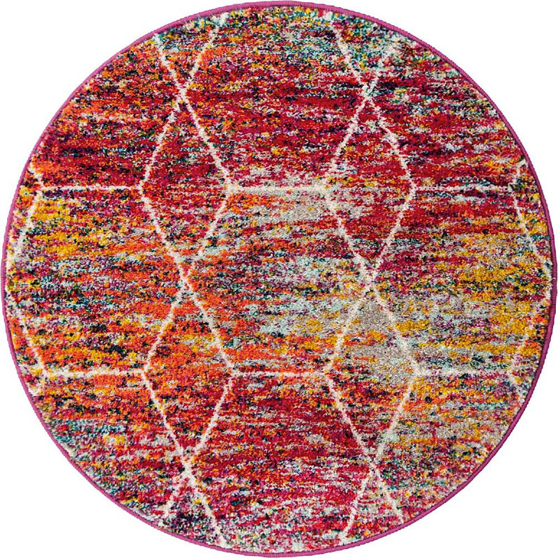 Tellaro Abstract Indoor Rug, Round 5'