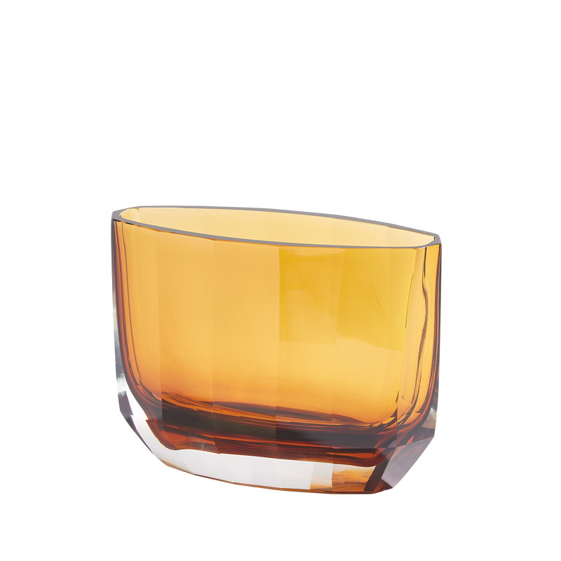 Jewel Vase-Wide, Yellow