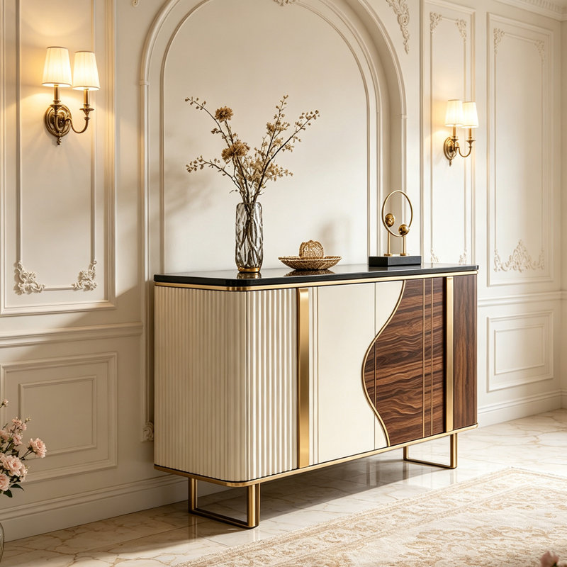 Armoire à chaussures 39,37 "de luxe à 2 portes en chêne clair - Rangement pour vestibule élégant