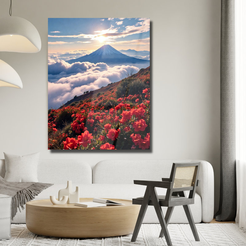 Art mural en verre trempé Mont Fuji, 40" H x 30" W
