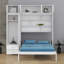 Lit escamotable mural avec armoire supérieure, tablettes et garde-robe, lit pliable peu encombrant-114217055