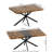 55.11" -70.86"Retro Rectangular Stretch Dining Table, Antique Wood Top And Black Relief Plate, Black Fine Sand Cross Iron Foot Base Dining Table, With Storage Box.-1250388874