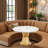 47" Round Marble Dining Table, Modern Kitchen Table With High Gloss Faux Marble Tabletop And Stainless Steel Base For Dining Room, Kitchen (Gold,White)(Only Table)-361860326-361860327