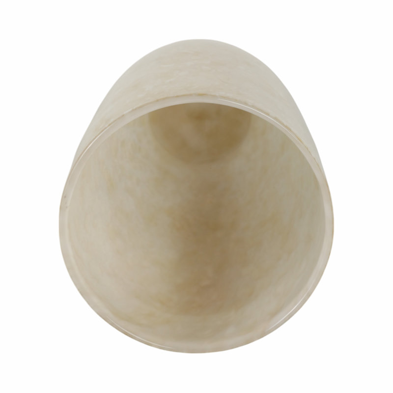 Addis Handmade Glass Table Vase, 12" H x 7" W x 7" D, Ivory