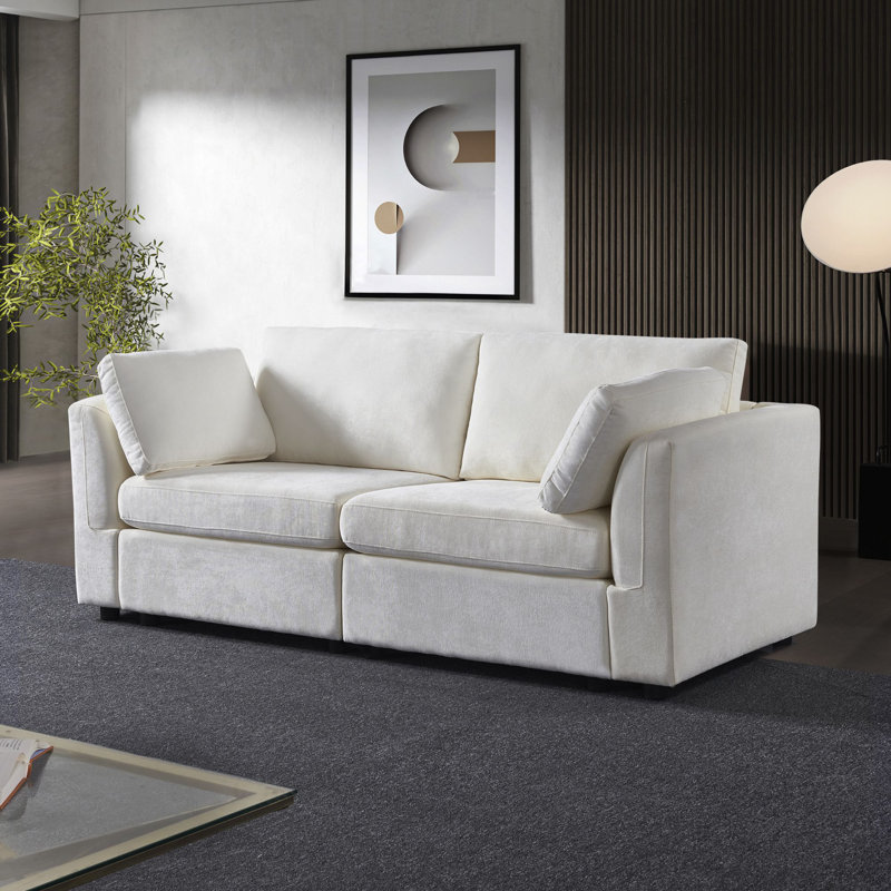 Dalene Upholstered 80.32'' Loveseat, Beige