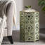 Table d'appoint de 14 pouces avec motif découpé Sunburst, finition vert craquelé pour un décor moderne et élégant-907362219-907362220