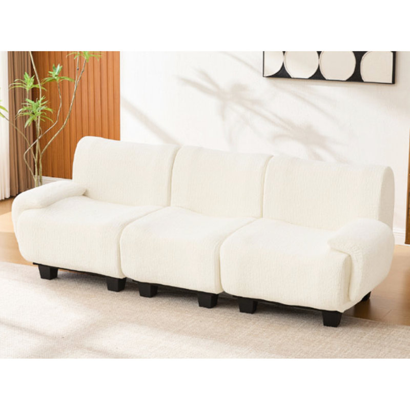 Canapés en chenille désossés et peu encombrants, canapé de salon beige moderne avec confort moelleux