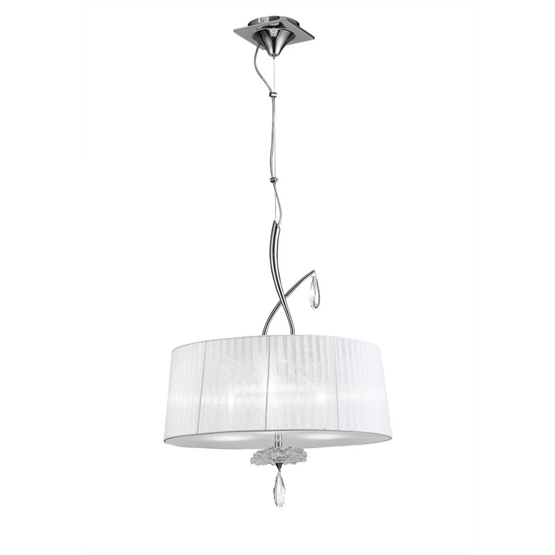 3 - Light Silver Drum Pendant