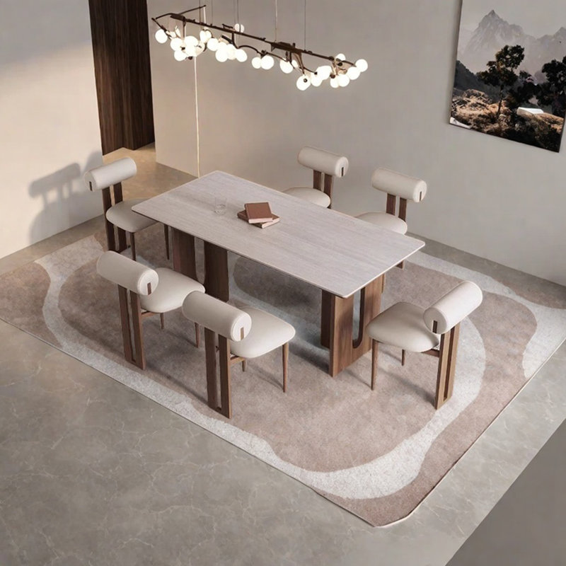 Table de salle à manger Travertine Rock, H 29,52 po x L 55,11 po x l 31,49 po