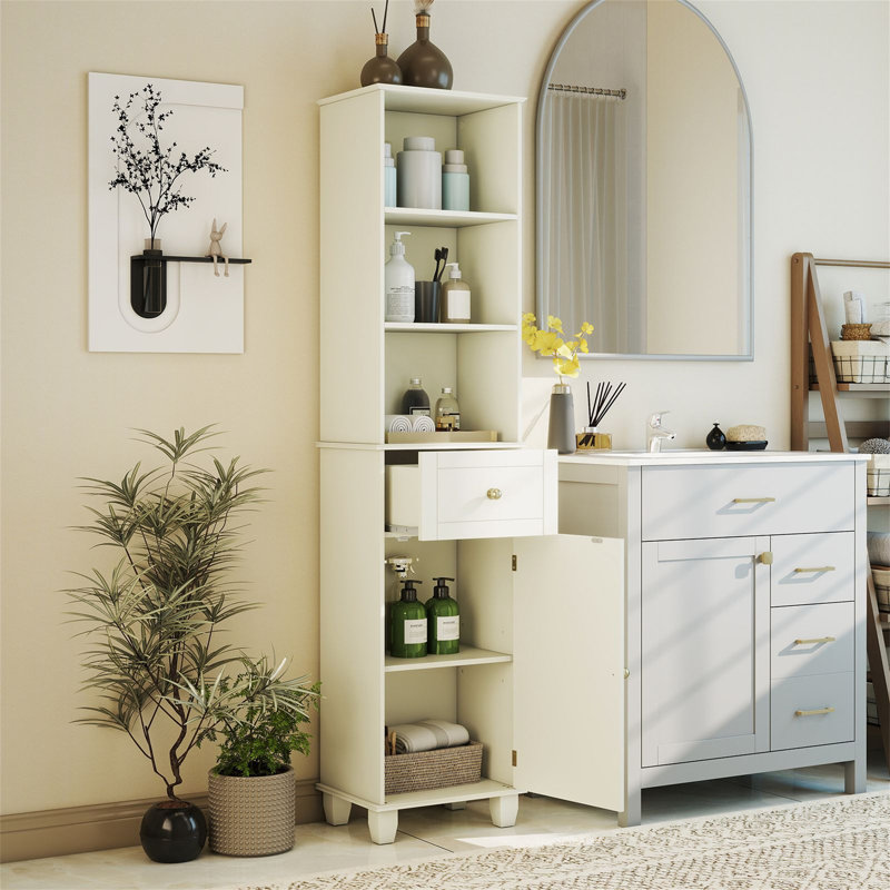 Freestanding Linen Cabinet, Green