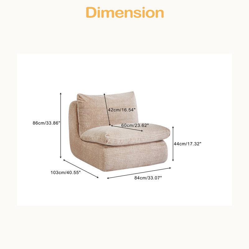 Fauteuil à compression double, Crème