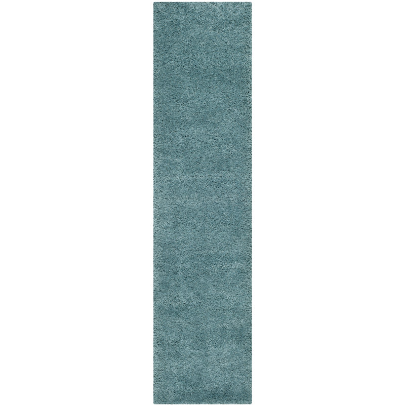 Delane Aqua Blue Area Rug, Runner 2' x 18'