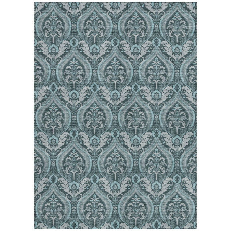 Tapis extérieur lavable antidérapant 3 pi x 5 pi bleu sarcelle