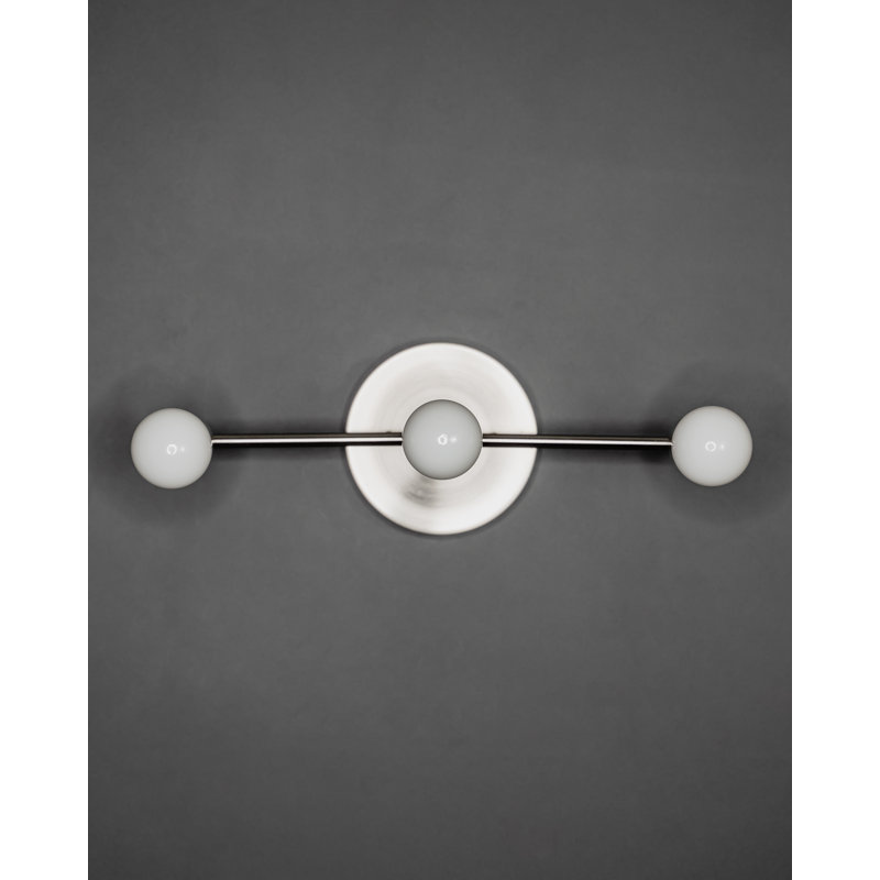 Claramae Solid Brass Armed Sconce, Brushed Nickel