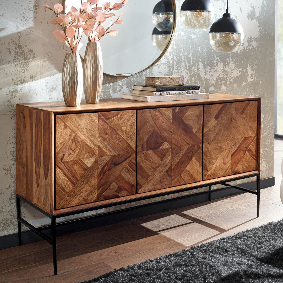 Sideboard Bisham aus Massivholz 123 cm