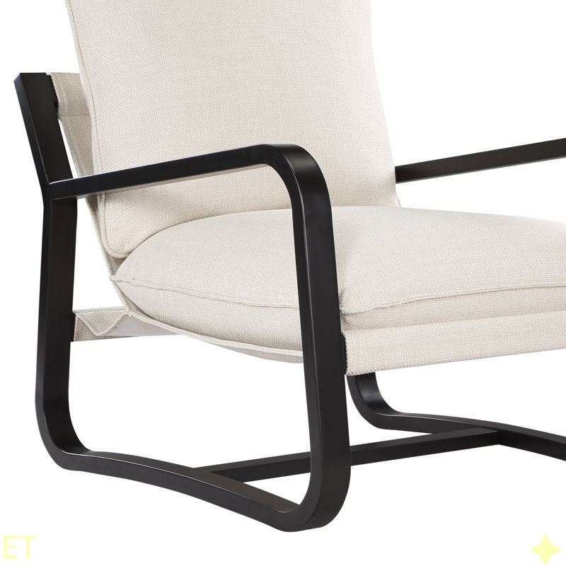 Chaise de salle à manger Blaire revêtue de tissu avec structure en métal, Beige