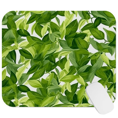 Botanical Greenery Plants IV Modern Gaming Cute Office Laptop Desk Pad Gift Mat Square Rectangle Non-Slip Mousepad