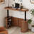 55.1 Inch Wide Electric Standing Desk with Storage, Home Office Height Adjustable Standing Desk with Cabinet-1202768192