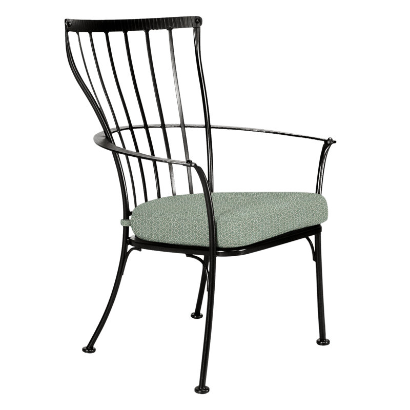 Monterra Outdoor Dining Armchair, Carbon Black, Sash Denim