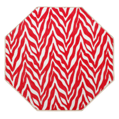 Tapis intérieur / extérieur rouge à imprimé animal