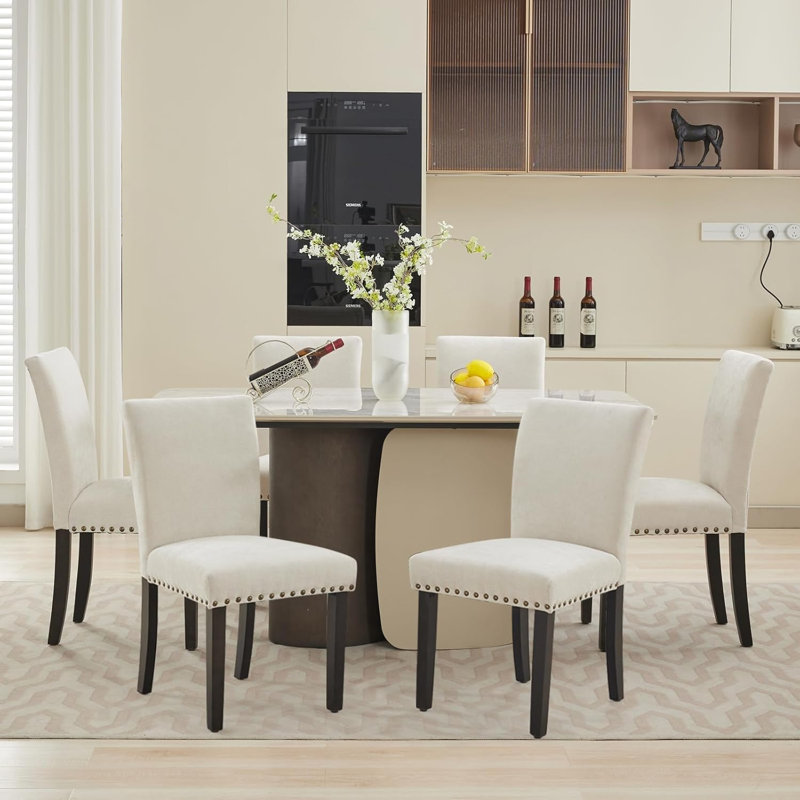 Upholstered Accent Chair, 2, Beige