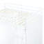 Lit mezzanine double en blanc avec garde-robe, bureau et tablettes pratiques-118082938