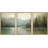 Abstract Landscape "Earthy Neutral Green Woodland Artwork, Serene Nature Lake Decor Wall Pictures, Framed Canvas Giclée Print 3 Pieces Wall Art"-119461148-94434560-94434559