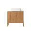Meuble-lavabo moderne autoportant 30 po naturel avec lavabo rectangulaire en céramique, comptoir en pierre frittée à motif de travertin Roma, armoire de rangement avec 2 portes (sans robinet)-132694551