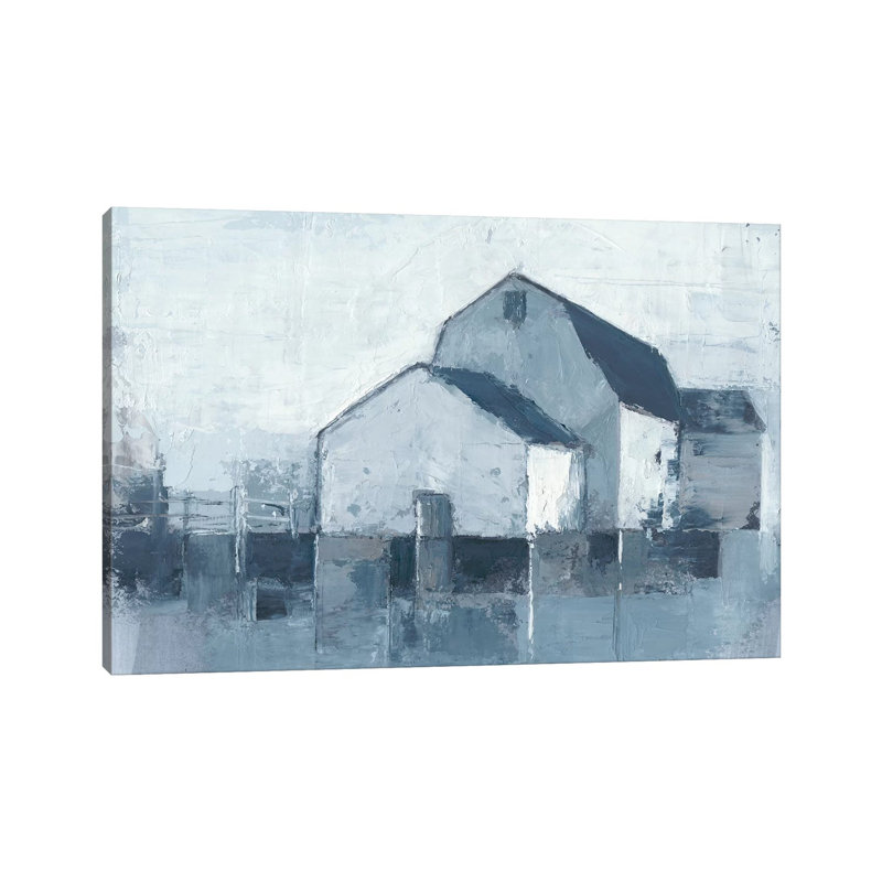 "Indigo Barns II" par Ethan Harper, reproduction d’art, Pas de tapis, Toile tendue, H 8 po x l 12 po x P 0,75 po