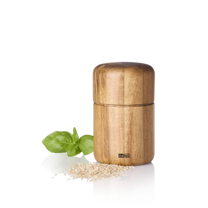 AdHoc Natural Wood Flaxseed and Sesame Seed Mill