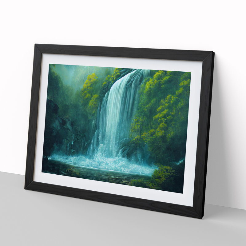 Soulful Waterfall - Framed Print, Black, 46cm H x 64cm W x 2cm D