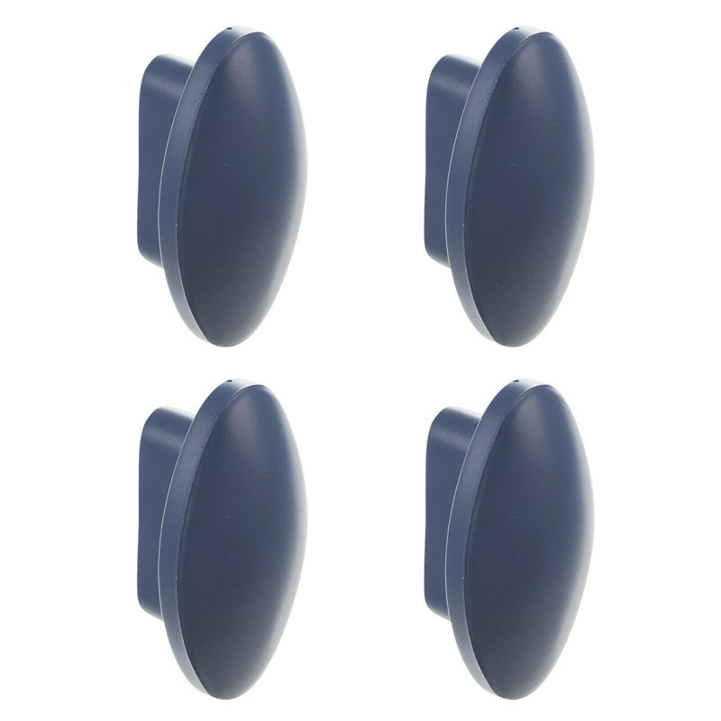 Plastic, Wood And Metal Handles & Knobs Blue Plastic Ovals Handle X4, Blue