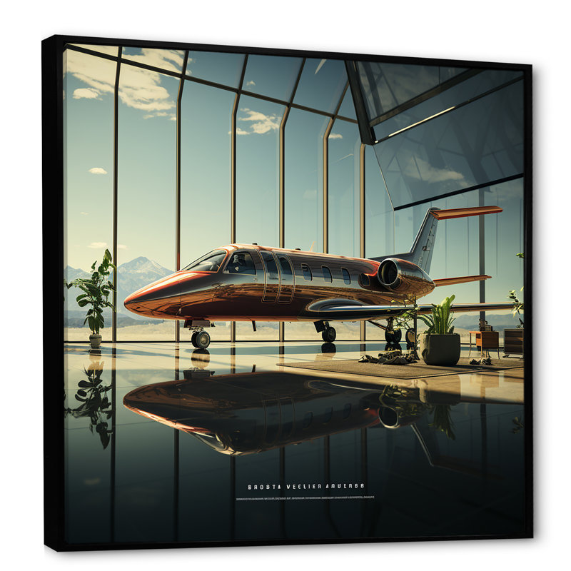 «Jet Plane Matrix Showcase» sur toile, Cadre flottant noir, H 24 po x l 24 po x P 1 po