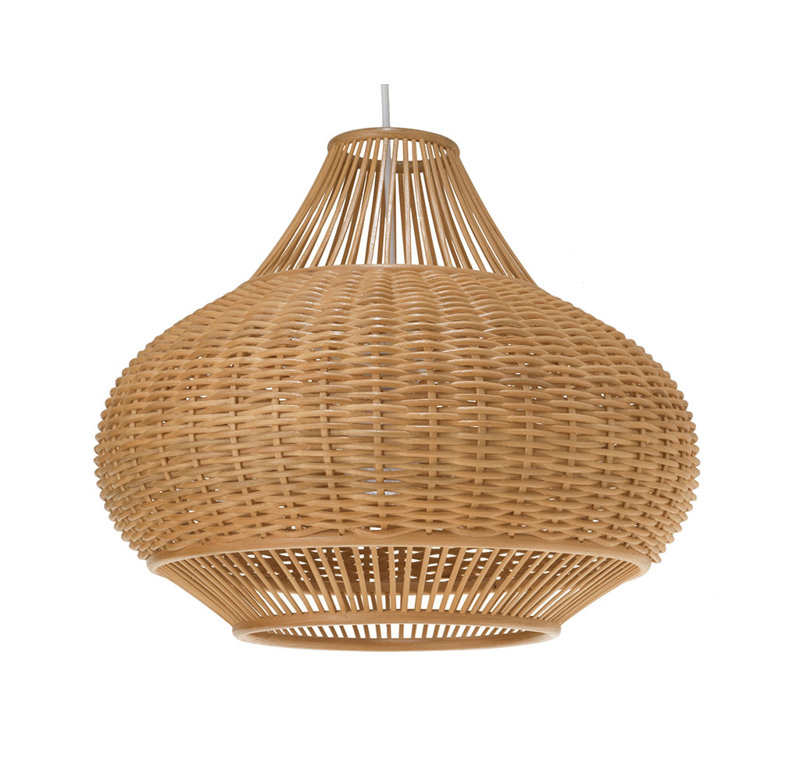 Hatsu 1 - Light Satin Teardrop Pendant, Natural Brown