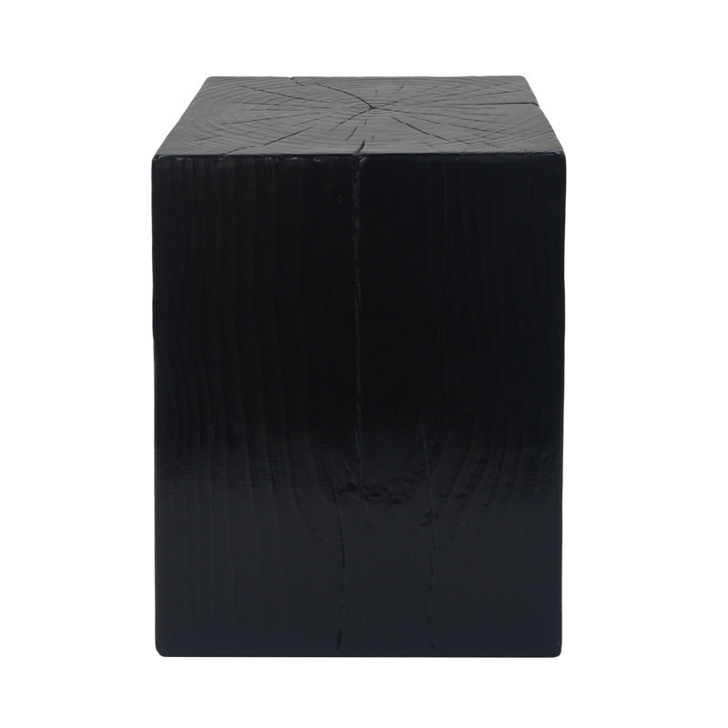 Stonehill Wood-Look MGO Pedestal Side Table, Black