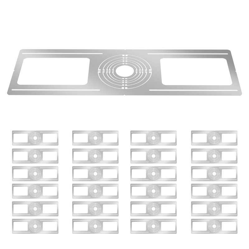 Ensemble de 24 plaques de montage de nouvelle construction, 2-3-4-5-6 pouces, ensembles de boîtiers d'éclairage encastrés à DEL, support brut en acier plat pour barre lumineuse à DEL, plaque de boîtier d'éclairage encastré peu profond