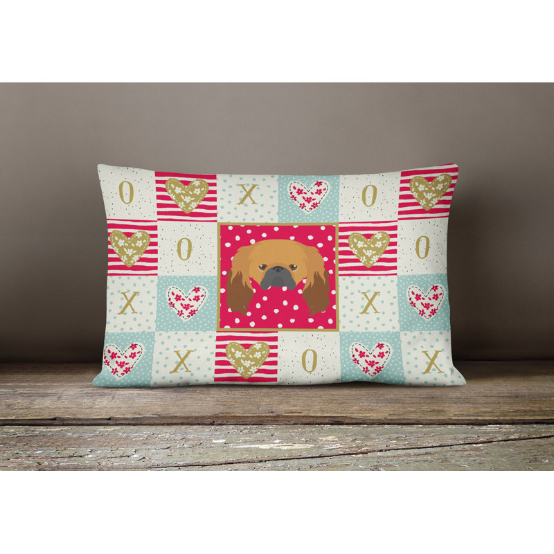  Coussin d'extérieur rectangulaire rembourré Pekingese Love