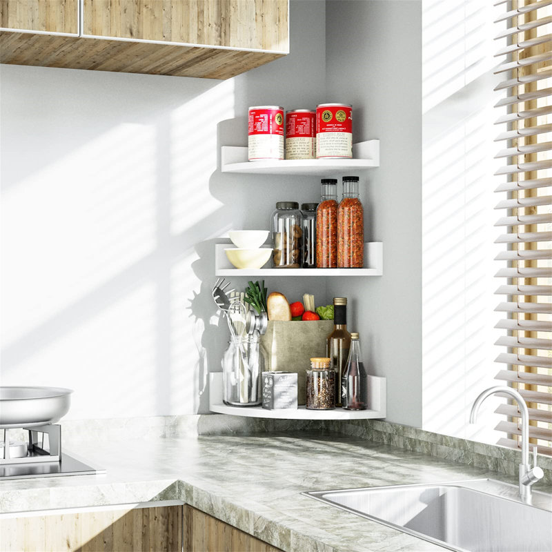 Antwuan 3 Piece Floating Shelf, White