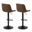 Swivel Upholstered Adjustable Height Counter Stool with Metal Frame-1871631302-1871631299