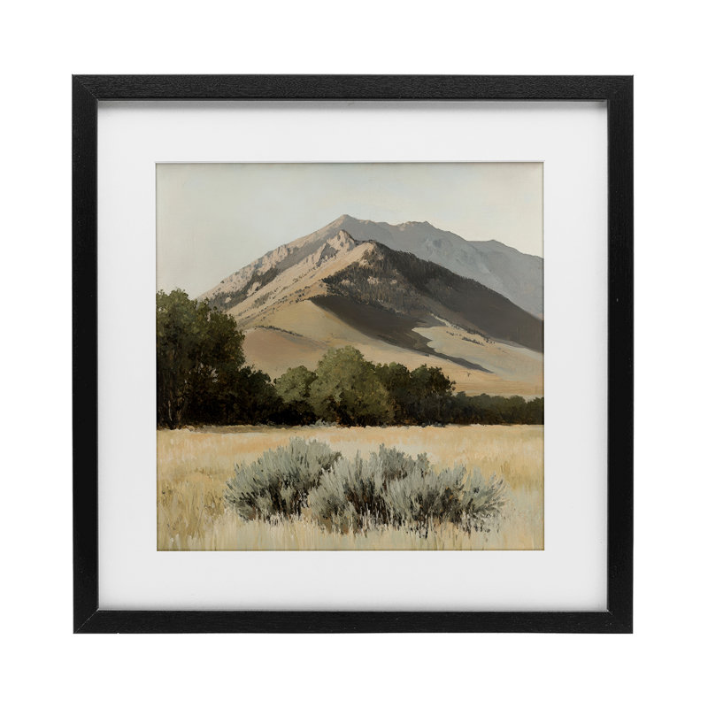 Paysage de montagne, impression encadrée sous verre, par Petal Prints Design, H 13 po x l 13 po, Cadre noir minuit