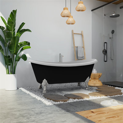 67'' x 31'' Clawfoot Soaking Acrylic Bathtub