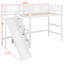 Lit mezzanine peu encombrant avec escalier de rangement, glissade et lumières DEL-133286687-133286688