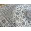 Rectangle noué à la main ivoire / beige / bleu ciel fin Nain avec médaillon de tapis oriental en soie