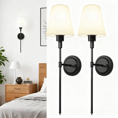 Battery Operated Wall Sconce Set Of 2, Dimmable Adjustable LED Wall Light With Remote Control, No Wiring Needed, Easy Install For Bedroom Living Room Indoor Decor