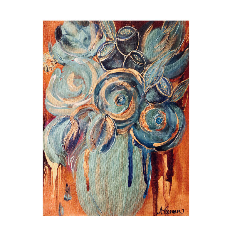 Art mural sur toile tendue - Amy Tieman «Caribbean Blooms», art mural pour salon, chambre à coucher ou bureau - 24 x 32